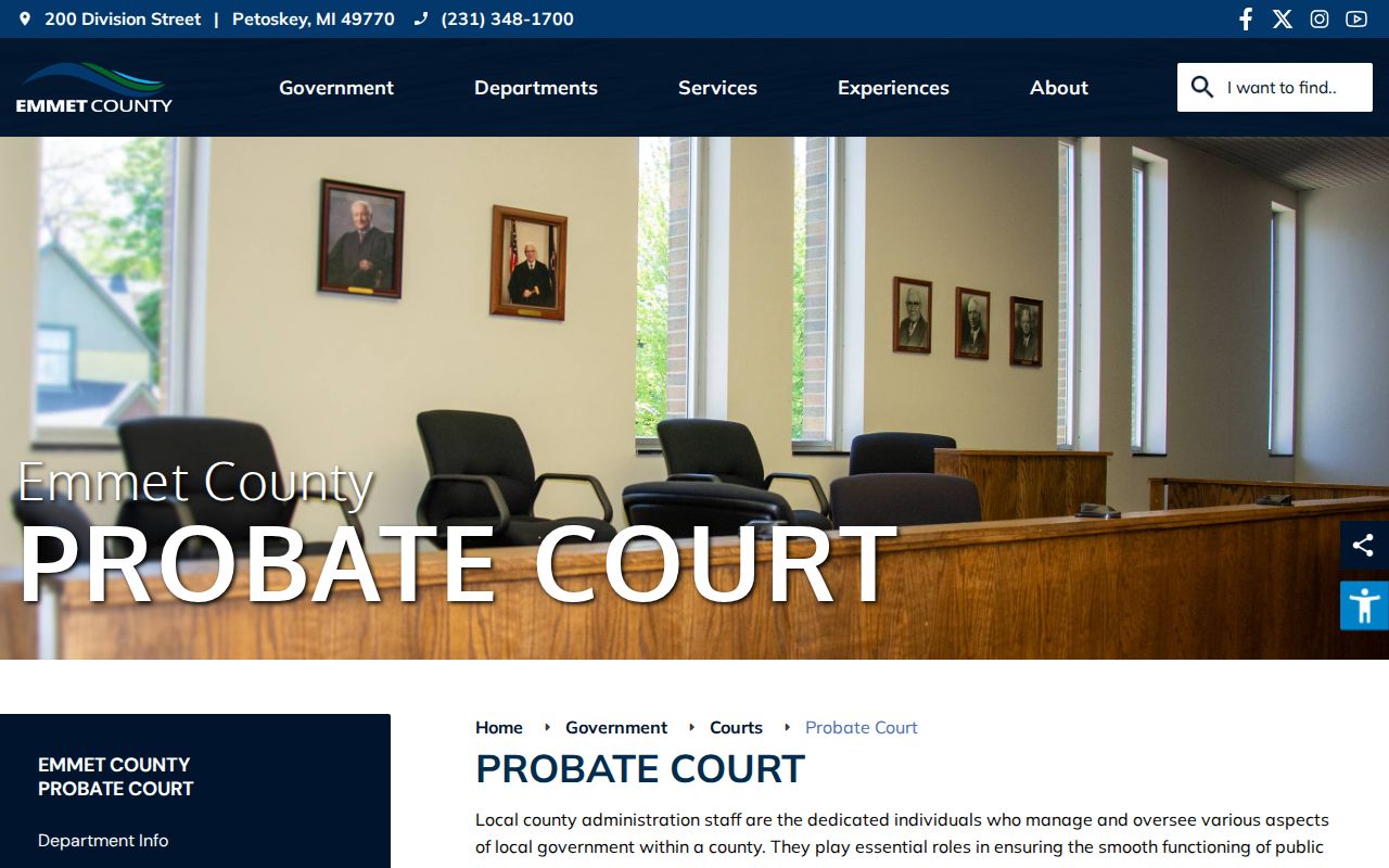 Emmet County probate and juvenile court records that stay outside public warrant searches